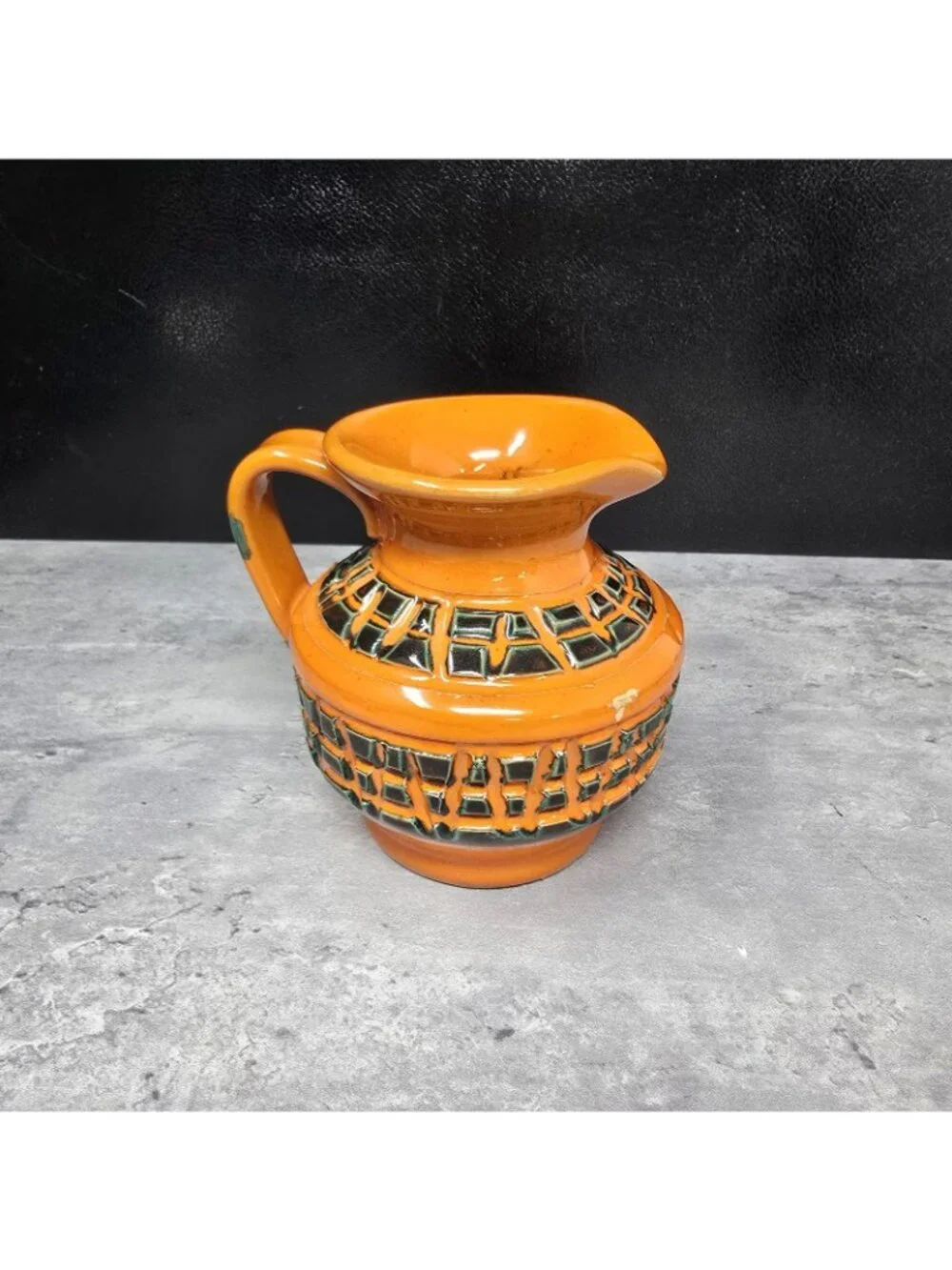 Bitossi Italy Italian Orange Pitcher Vase MCM POTTERY Colorful Statement